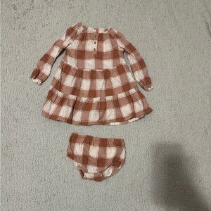 Carter's Brown and Cream Plaid Casual Dress